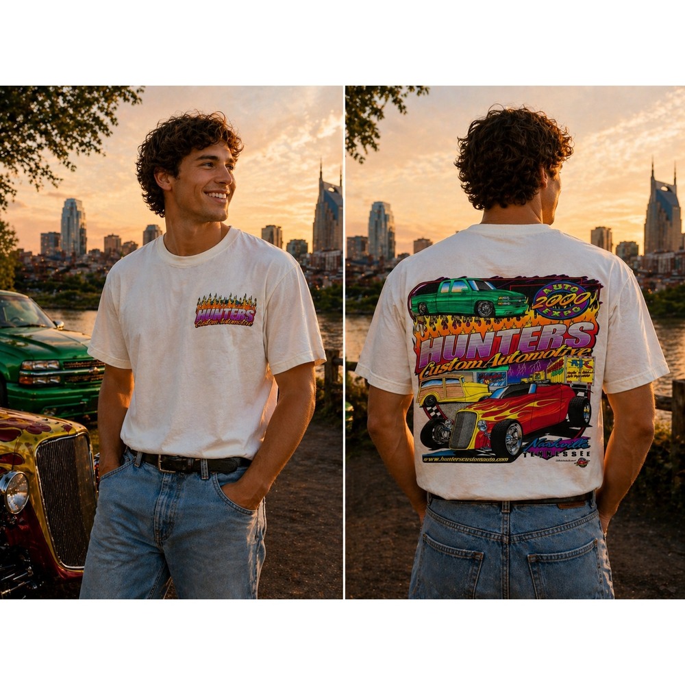 Vintage Delta Hunters Custom Automotive Nashville Auto 2000 Expo T-Shirt Mens L